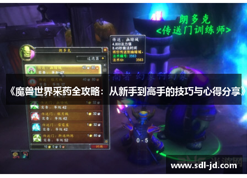 《魔兽世界采药全攻略：从新手到高手的技巧与心得分享》